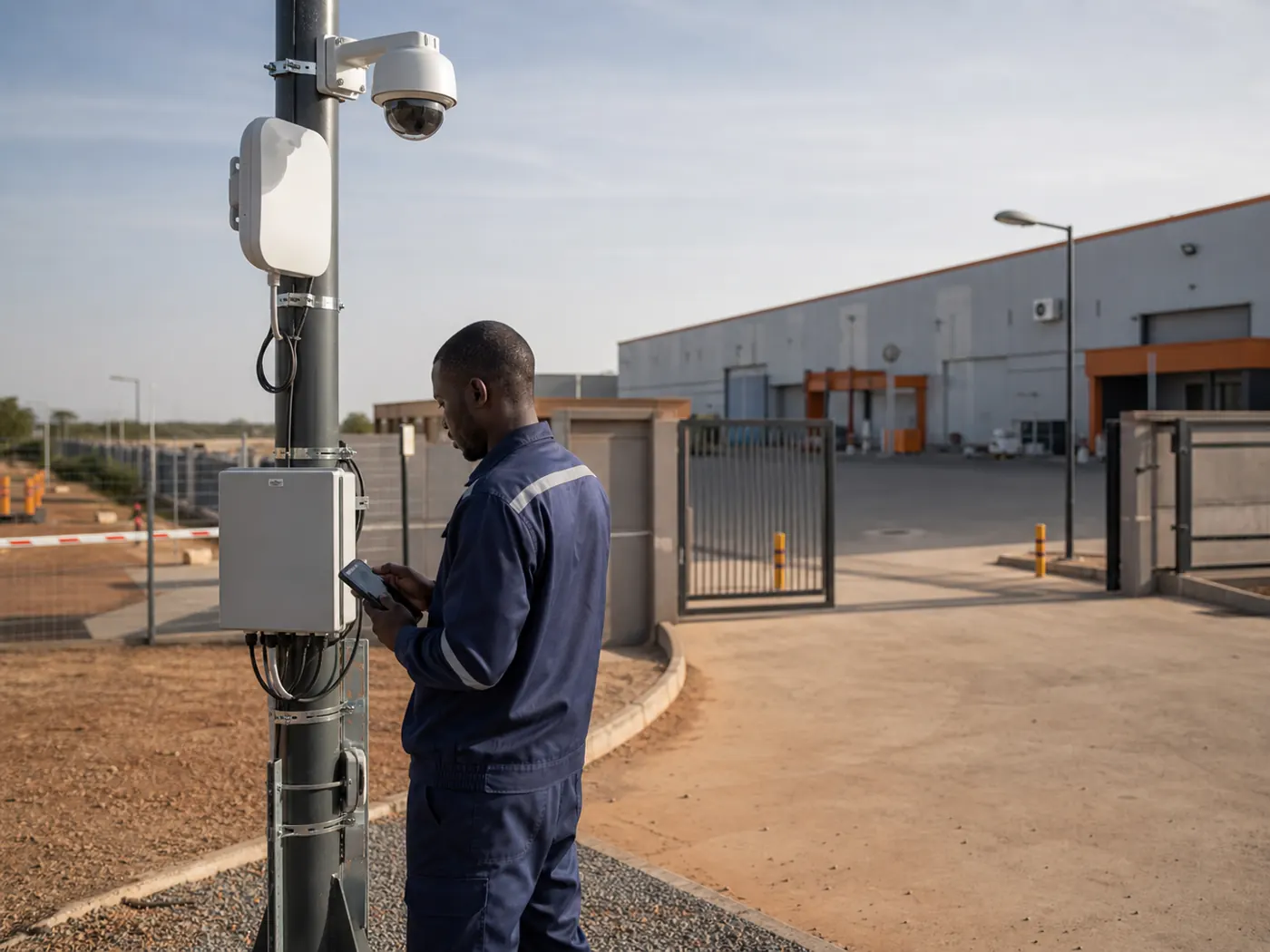 Mise en service d'une caméra IP et d'un réseau extérieur sur un site industriel